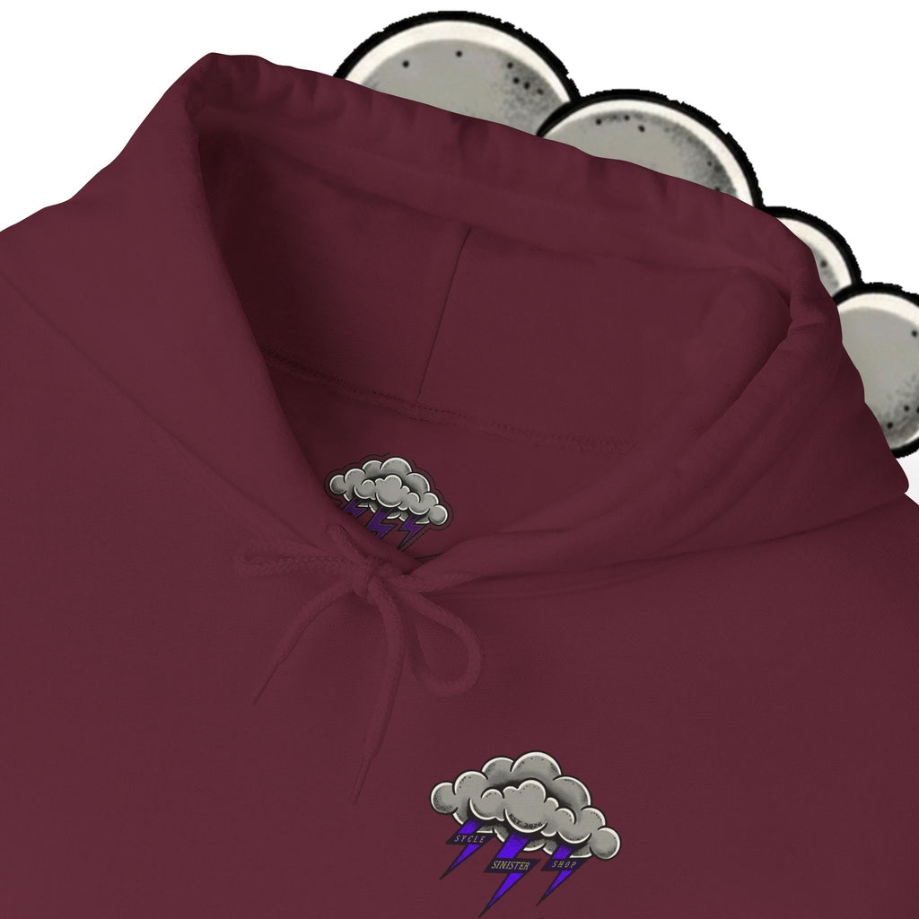 Storm Cloud Hoodie — Purple Lightning Graphic Pullover