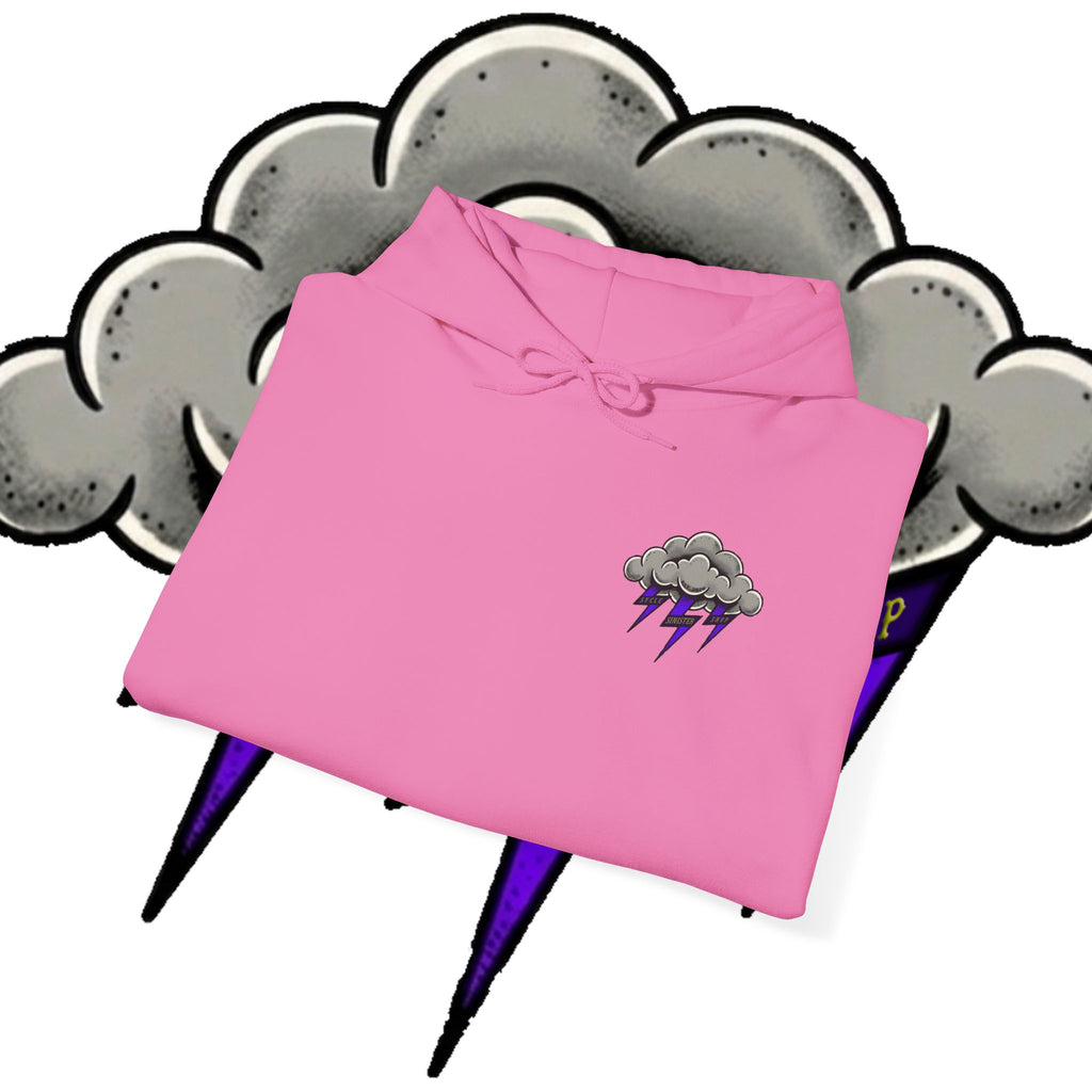 Storm Cloud Hoodie — Purple Lightning Graphic Pullover