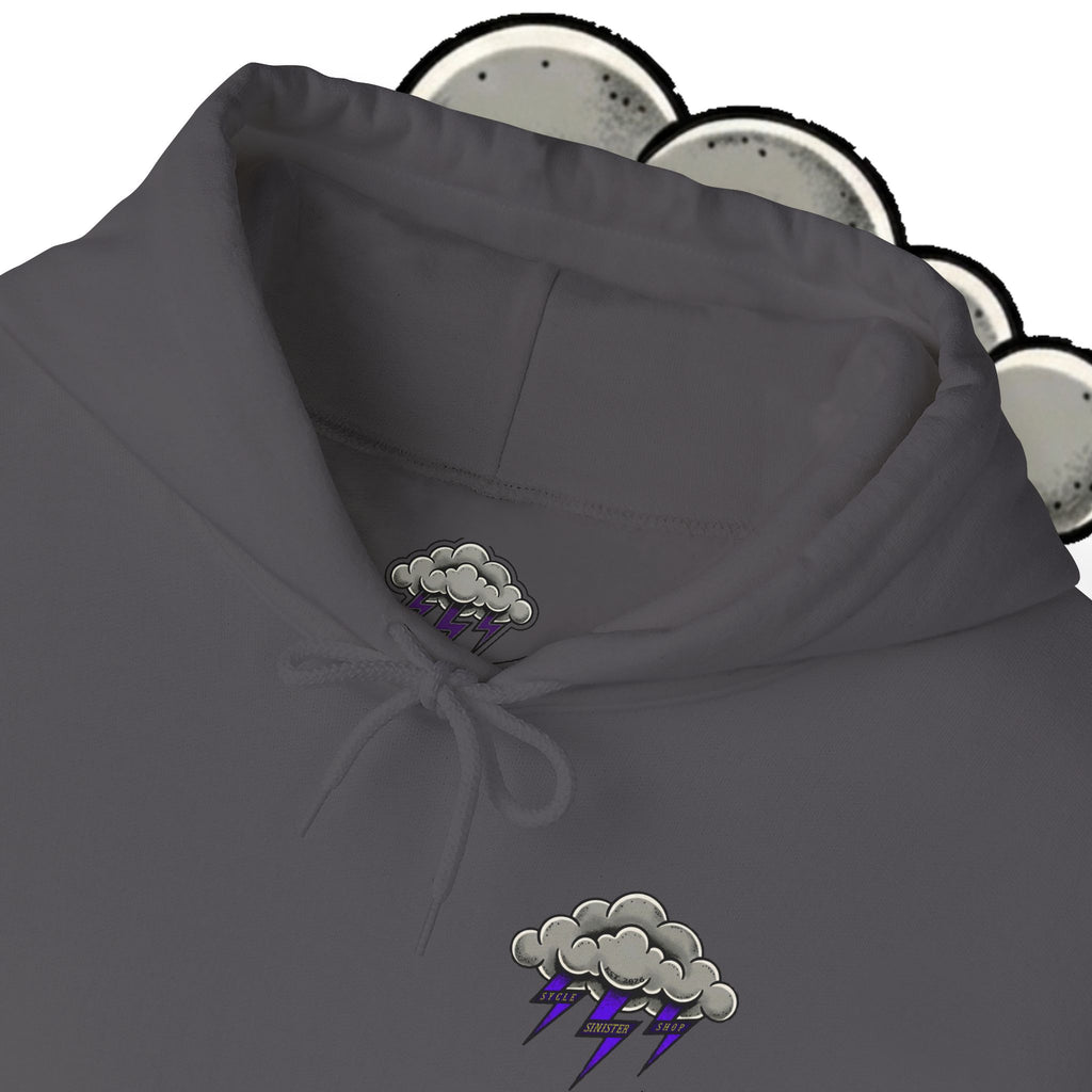 Storm Cloud Hoodie — Purple Lightning Graphic Pullover