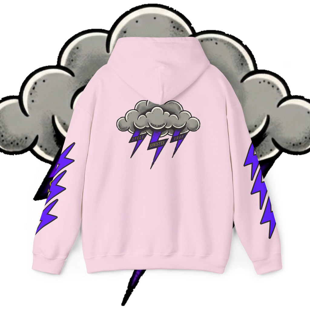 Storm Cloud Hoodie — Purple Lightning Graphic Pullover