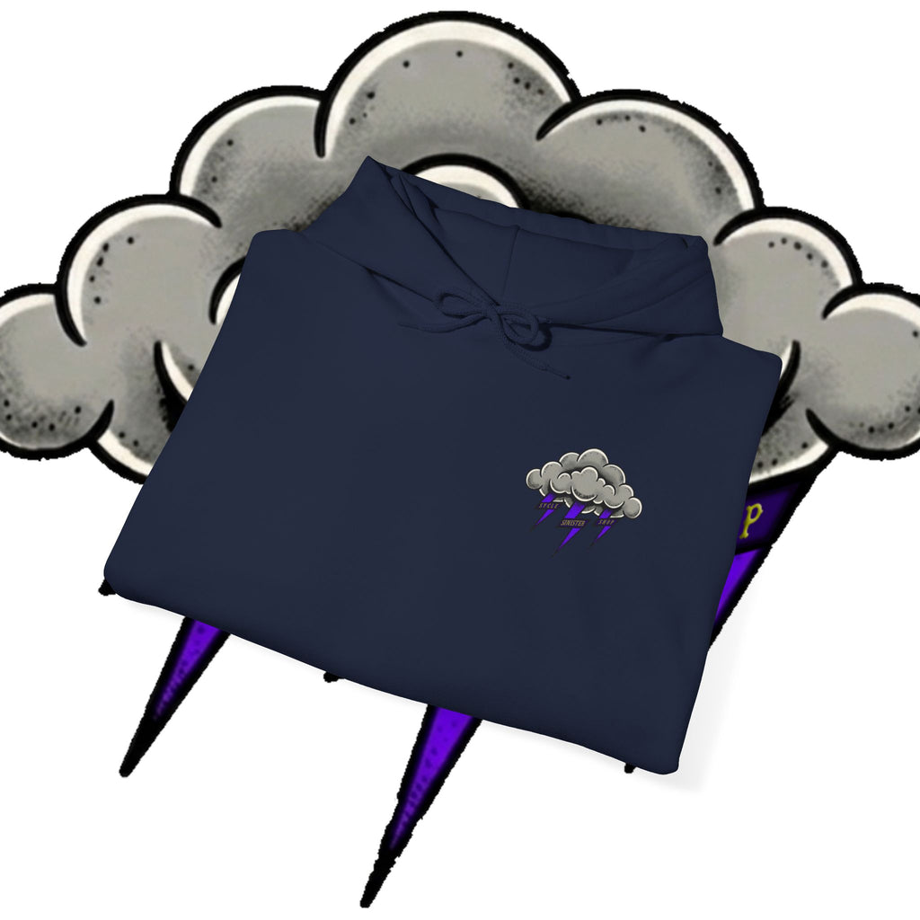 Storm Cloud Hoodie — Purple Lightning Graphic Pullover