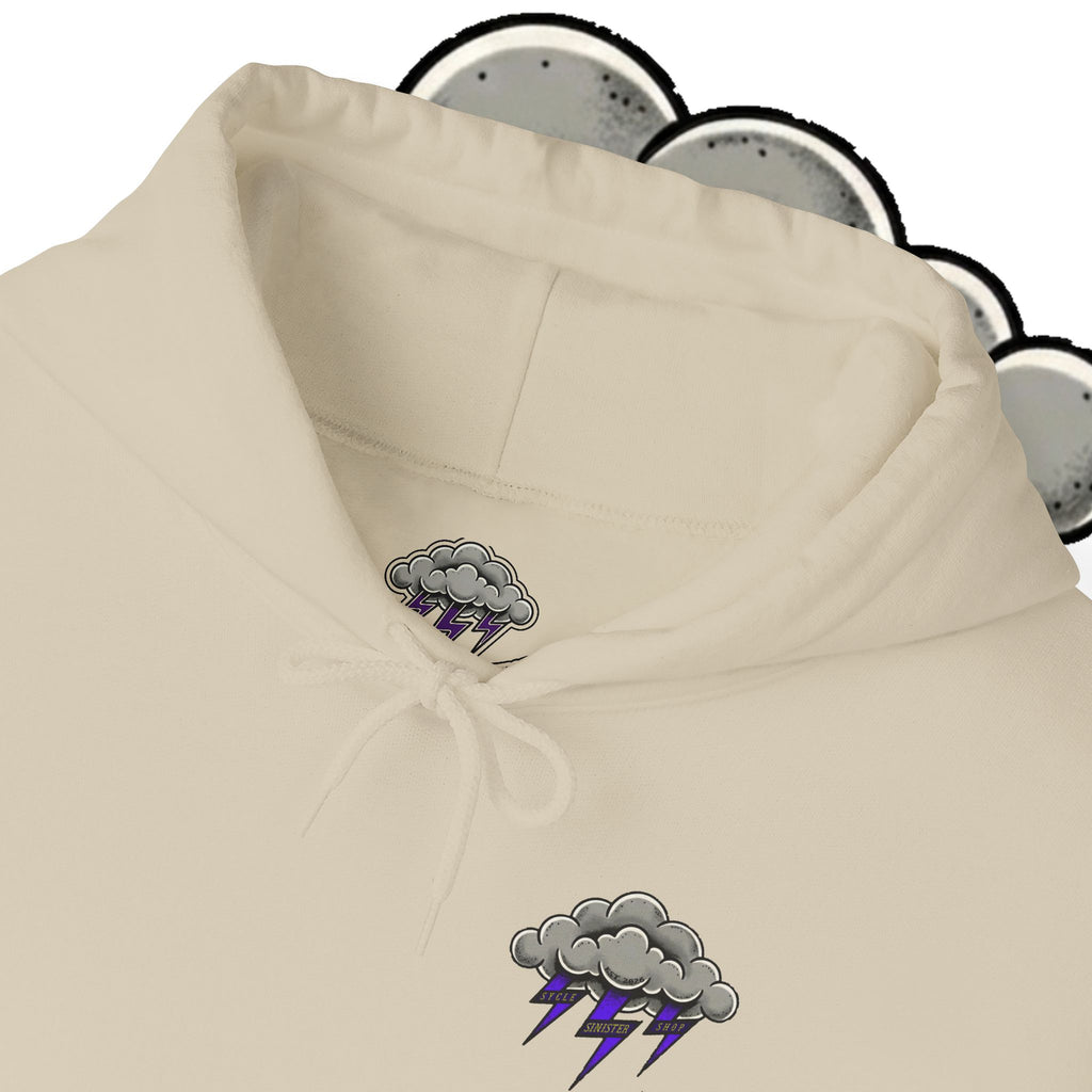 Storm Cloud Hoodie — Purple Lightning Graphic Pullover