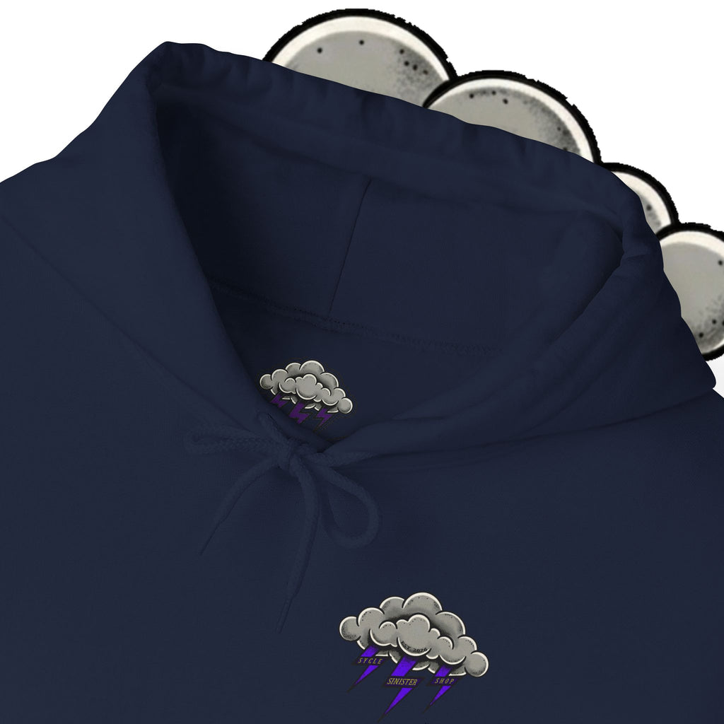 Storm Cloud Hoodie — Purple Lightning Graphic Pullover