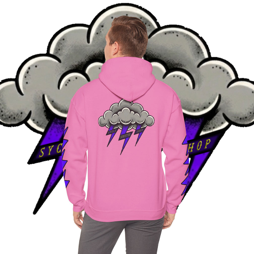 Storm Cloud Hoodie — Purple Lightning Graphic Pullover
