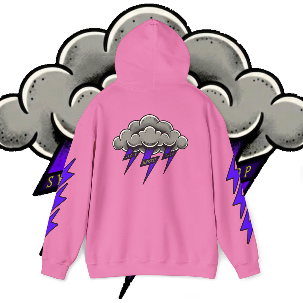 Storm Cloud Hoodie — Purple Lightning Graphic Pullover