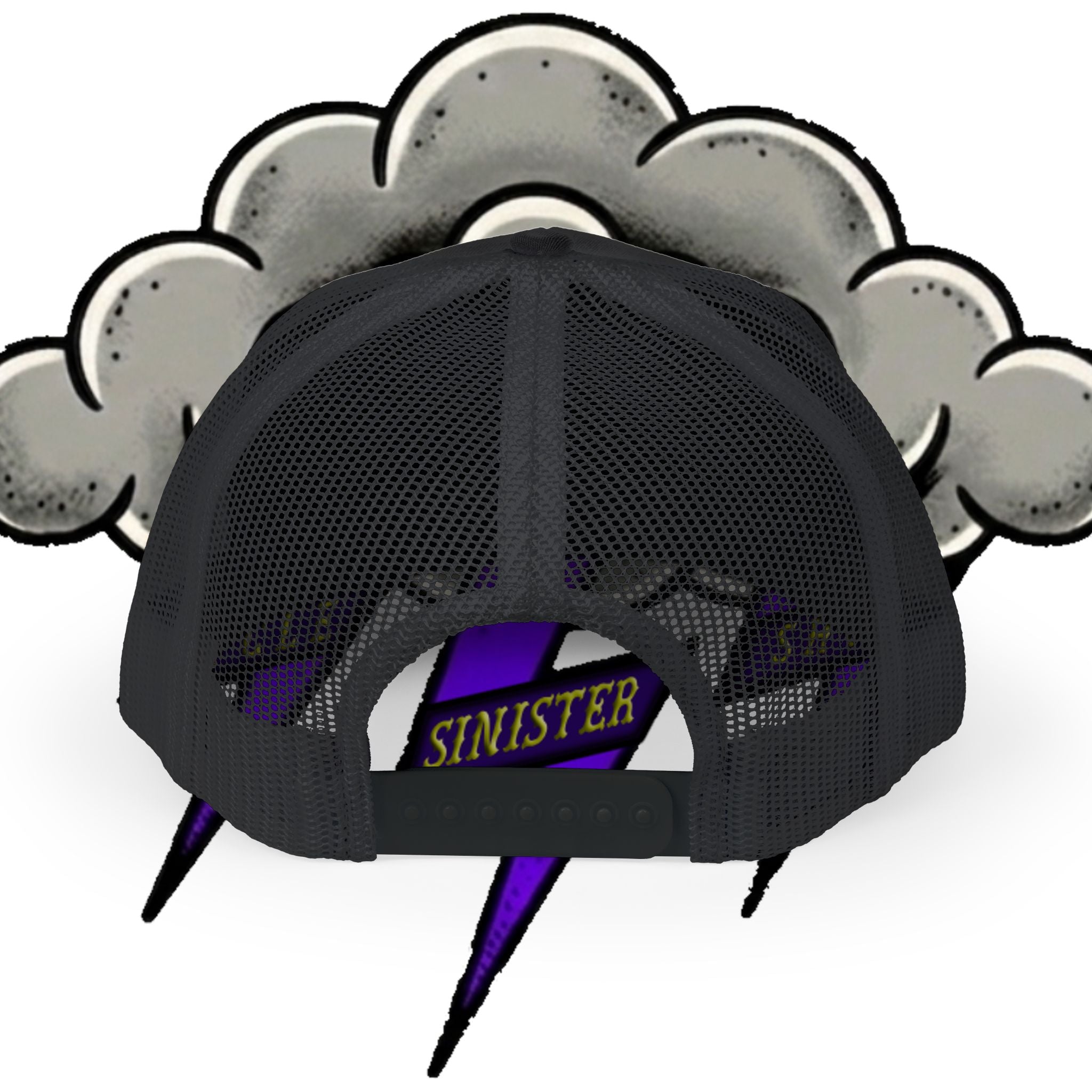 Purple Lightning Bolt Snapback Trucker Cap — Retro Rocker Mesh Hat