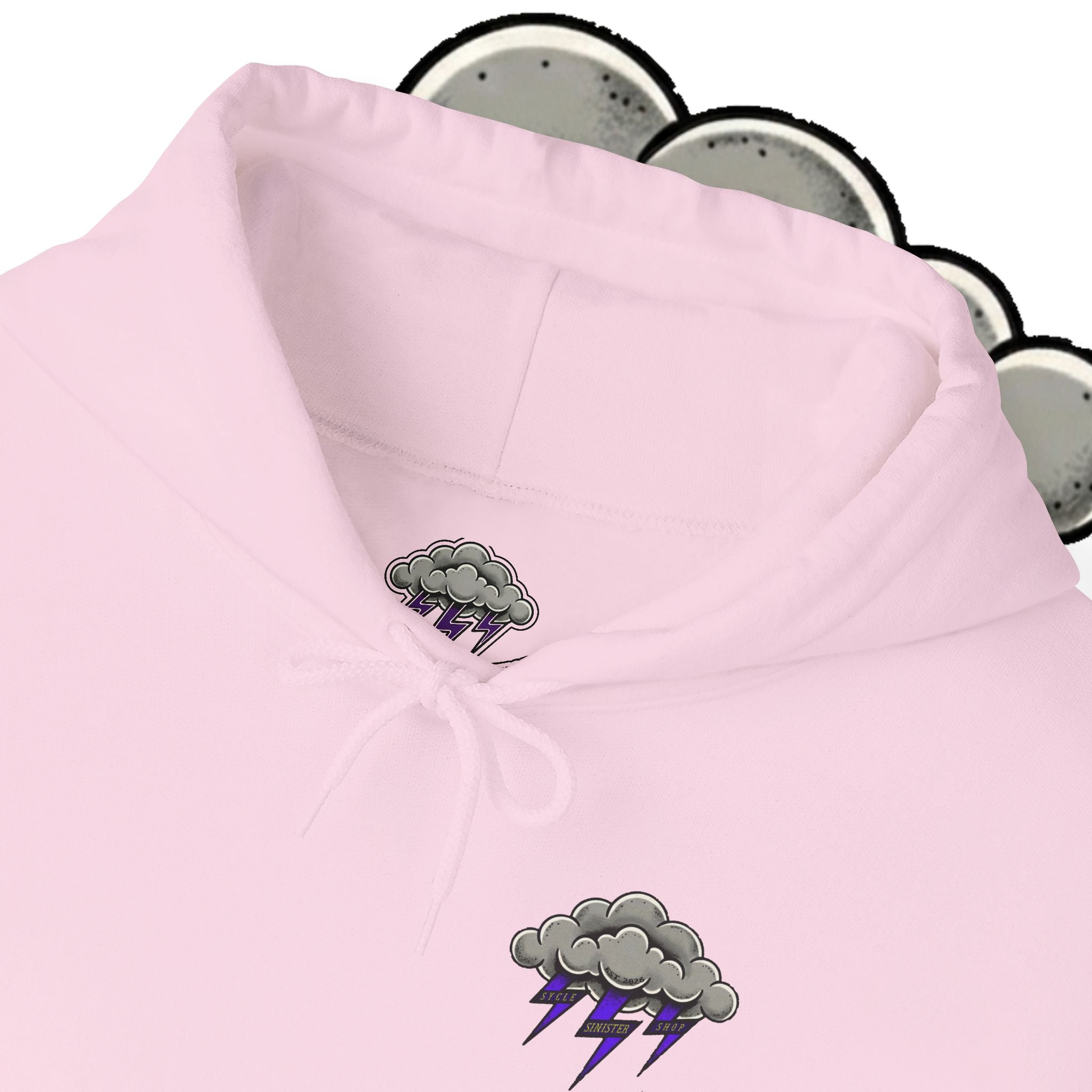 Storm Cloud Hoodie — Purple Lightning Graphic Pullover