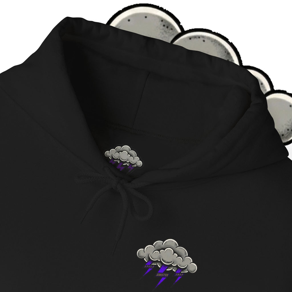 Storm Cloud Hoodie — Purple Lightning Graphic Pullover